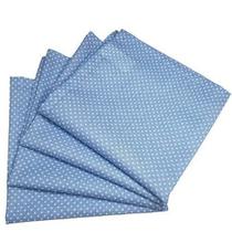 Kit 4 Guardanapos De Tecido Algodão Poá Azul 39Cmx39Cm