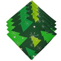 Kit 4 Guardanapos de Tecido Árvore de Natal Verde 40cmx40cm Kit 4 Guardanapos de Tecido Árvore de Natal Verde 40cmx40cm