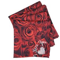 Kit 4 Guardanapos De Tecido I Love You 40Cmx40Cm