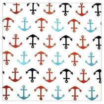 Kit 4 Guardanapos De Tecido Mar Âncora 40Cmx40Cm