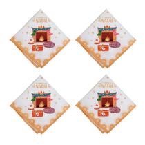 Kit 4 Guardanapos Natal Tecido Decoração Mesa Natalina 40cm Kit 4 Guardanapos Natal Tecido Decoração Mesa Natalina 40cm