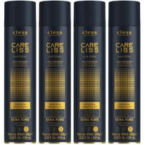 Kit 4 Hair Spray Care Liss Cless Extra Forte Laque Jato Extrasseco Fixacao Hidratacao Cabelo 400ml