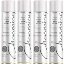Kit 4 Hair Spray Charming Cless Fixa Solto Laque Jato Seco D-Pantenol Fixador Cabelo 400ml Kit 4 Hair Spray Charming Cless Fixa Solto Laque Jato Seco D-Pantenol Fixador Cabelo 400ml
