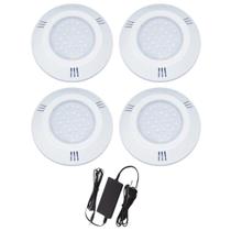 Kit 4 Hiper Led 15W Branco Rosca Frente New E Fonte 5A