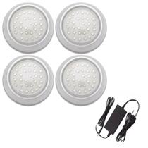 Kit 4 Hiper Led 15W Inox Azul Frente Baixa e Fonte Kit 4 Hiper Led 15W Inox Azul Frente Baixa e Fonte