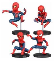 Kit 4 Homem Aranha Spiderman Action Figure Marvel Festa Bolo
