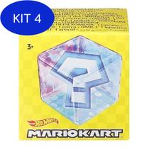 Kit 4 Hot Wheels Mario Kart Caixa Surpresa - Mattel