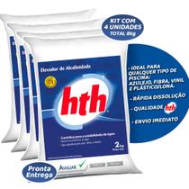 Kit 4 Hth Elevador De Alcalinidade Bicarbonato de Sódio Para Piscinas Tratamento Total 8kg