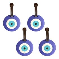 Kit 4 Identificador De Bagagem Tag De Mala Viagem Olho Grego