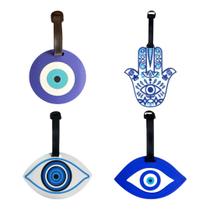 Kit 4 Identificador De Bagagem Tag De Mala Viagem Olho Grego