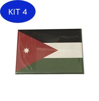 Kit 4 Ímã Da Bandeira Da Jordânia