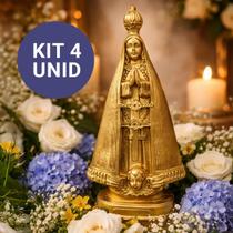 Kit 4 Imagem Nossa Senhora Aparecida 20CM Perolado Dourado Kit 4 Imagem Nossa Senhora Aparecida 20CM Perolado Dourado