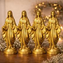 Kit 4 Imagem Nossa Senhora das Graças 17,5cm Perolado Dourado Kit 4 Imagem Nossa Senhora das Graças 17,5cm Perolado Dourado