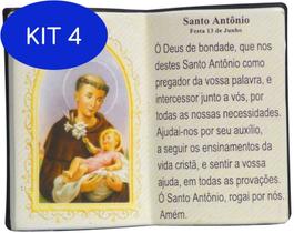 Kit 4 Imagem Santo Antônio Em Formato Livro Com Porta Caneta
