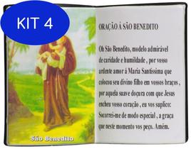 Kit 4 Imagem São Benedito Em Formato Livro Com Porta Caneta