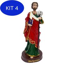 Kit 4 Imagem São Judas Em Resina 15 Cm - Bialluz Presentes