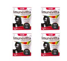 Kit 4 Imunevitta Hair Cabelos, Pele E Unhas 60 Cáps. Kit 4 Imunevitta Hair Cabelos, Pele E Unhas 60 Cáps.
