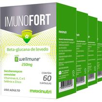 Kit 4 Imunofort Wellmune + Vitaminas e Minerais 60 Cápsulas Maxinutri