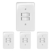 Kit 4 interruptor 2 teclas paralelo 6A 250V Ilumi