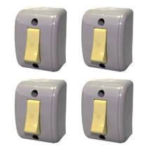 Kit 4 Interruptor Silentoque Sobrepor Simples 10a 1500 Pial Kit 4 Interruptor Silentoque Sobrepor Simples 10a 1500 Pial