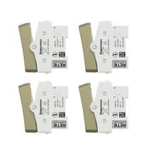 Kit 4 Interruptor Simples Miluz S3B72013 Dourado Schneider