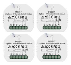 Kit 4 Interruptores Cortina Zigbee + Rf Casa Inteligente