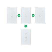 Kit 4 Interruptores Touch Inteligentes de 1 e 3 Teclas Branco - Intelbras