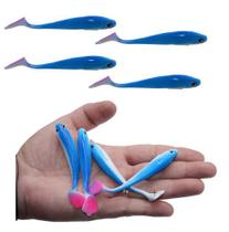 Kit 4 Isca Artificial Pesca Soft Silicone Tucunare Traira