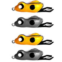 Kit 4 Iscas Frog Matadeira Metalica New Quack Z60 Z70 Popper Traíra