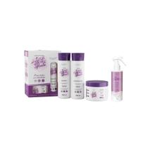 Kit 4 Itens Profissional Ativador Cachos Transição Capilar