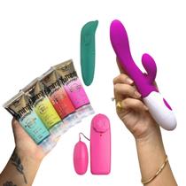 Kit 4 Itens Vibrador Feminino Golfinho Gel Bullet