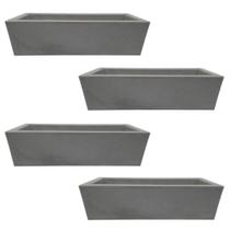 Kit 4 Jardineiras de Planta Cinza 37x15 Floreira Polietileno Kit 4 Jardineiras de Planta Cinza 37x15 Floreira Polietileno