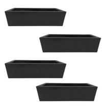 Kit 4 Jardineiras de Planta Preta 37x15 Floreira Polietileno Kit 4 Jardineiras de Planta Preta 37x15 Floreira Polietileno