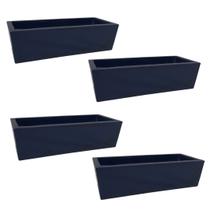 Kit 4 Jardineiras de Plantas Azul 37x15 Floreira Polietileno Kit 4 Jardineiras de Plantas Azul 37x15 Floreira Polietileno