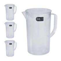 Kit 4 Jarra 2 litros Acrílico Transparente Reforçada Suco Água Refresco Minimalista Sofisticada Coza
