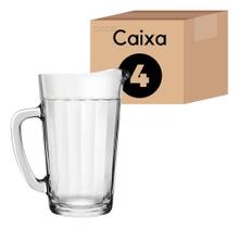 kit 4 Jarra De Suco Vidro Estilo Copo Americano 750ml C/alça Nadir - Nadir Figueiredo