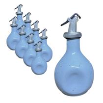 Kit 4 Jarra Porta Shoyu Amassada Sushi Azul Bico Dosador