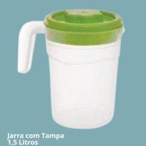 Kit 4 Jarras Plásticas Transparentes Quadrada Redonda Espremedor Medidor Suco