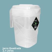 Kit 4 Jarras Plásticas Transparentes Quadrada Redonda Espremedor Medidor Suco