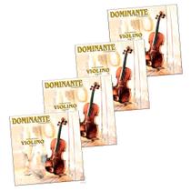 kit 4 JG Encordoamento DOMINANTE violino orquestra 3/4 4/4