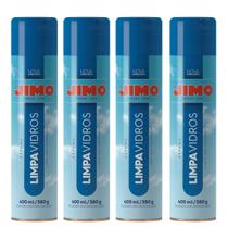 kit 4 JIMO ESPUMA LIMPA VIDROS ESPELHOS SPRAY 400 ML