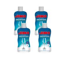 Kit 4 Jimo Secante 100ml Abrilhantador Para Maquina Lava Louça Secante Evita Manchas Facilita Secagem Proporciona Brilho Intenso Talheres Prato