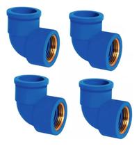 Kit 4 Joelho 90o Soldavel C/ Rosca Lr de 25mm X 1/2" Plastilit