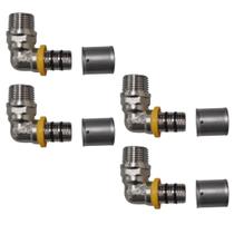 Kit 4 Joelho Cotovelo p/ Gás 16mm RM 1/2'' Pex Multicamadas