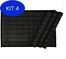 Kit 4 Jogo Americano Bamboo Acre 4 Peças - Niazitex Preto