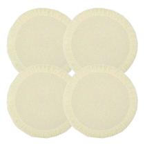 Kit 4 Jogo Americano Com Franja Redondo 38cm Kit 4 Jogo Americano Com Franja Redondo 38cm