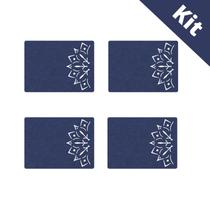 Kit 4 Jogo Americano de Feltro Azul Bic - Mandala