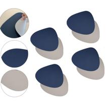 Kit 4 Jogo Americano Dupla Face Premium Azul/Gelo 44Cm X