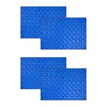 Kit 4 Jogo Americano Entrelacado Azul Rafimex