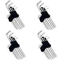 Kit 4 Jogo Chave Hexagonal Torx Longa Ponta Dupla Aço 9Pçs Kit 4 Jogo Chave Hexagonal Torx Longa Ponta Dupla Aço 9Pçs